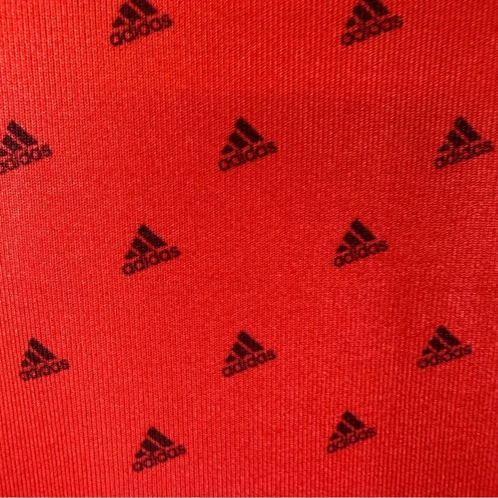 Adidas Men's Polo Shirt Size XL Red Black Logo Outdoor Collared Golf